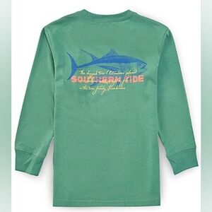 Southern Tide Kids Green Long Sleeve Shirt